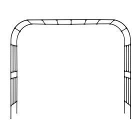 VEVOR Garden Arbor, 94.5 (H) x 126 (W) x 15.8 (D) in Metal Archway, Sturdy Outdoor Trellis Arch with Stakes, Easy to Assemble