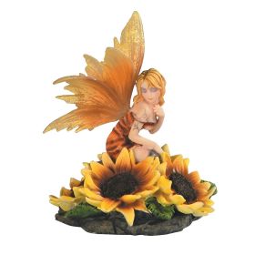 5"H Flower Fairy with Sunflowers Figurine Home Decor Gift