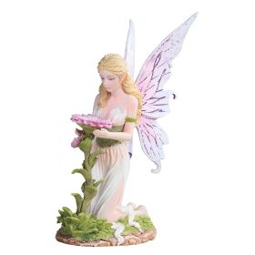 6.5"H Spring Fairy with Flower Figurine Home Decor Gift
