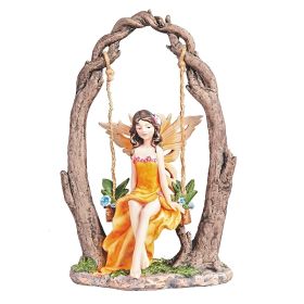 10"H Fairy on Swing Figurine Home Decor Gift