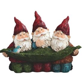 12.25"W Gnome Bird Feeder Figurine Home Decor Gift