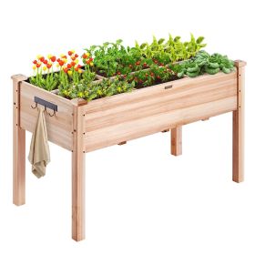 VEVOR Raised Garden Bed, 3.9 x 1.9 x 2.5 ft Wooden Planter Box, Elevated Outdoor Planting Boxes with Legs