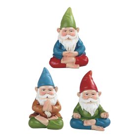 3-PC Miniature Yoga Gnome Figurine Set 2.25"H Home Decor Gift