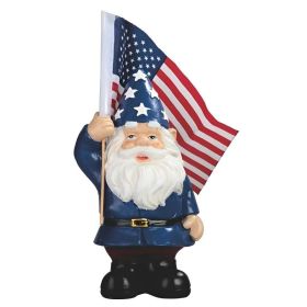 8"H Gnome with US Flag Figurine Home Decor Gift
