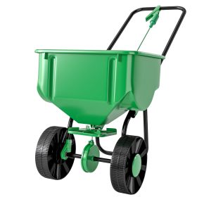 Broadcast Spreader, 40 L Walk-Behind Fertilizer Spreader with 8.5" Wheels for Fertilizer, Seeds, Salt, 132 LB Capacity