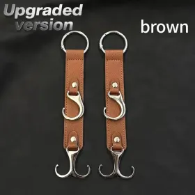 2 Pieces PU Car Hooks, Car Seat Cushion Hooks, Car Seat Back Storage Hooks, Faux Leather Car Hooks, Multi-functional Car Headrest Hooks, Car Seat (Option: Brown)