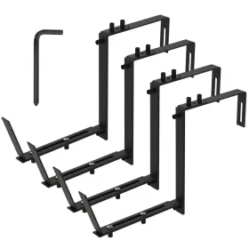 4Pcs Adjustable Planter Box Brackets Flower Box Holders Window Boxes Planters Hooks No Drill Railing Planter Mounts For Windowsills Garden Fences (Option: PlanterBoxBrackets)