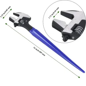 4-in-1 Multi-Function Adjustable Spud Wrench | C-Shaped Dual Head | Titanium Alloy | Universal Fit | Hammer & Crowbar Integration | Professional (Option: 16INx4IN)
