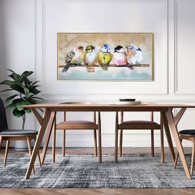 Handmade Oil Painting Abstract Colorful Birds oil Painting On Canvas Original Animal Wall Art Modern Acrylic Painting Living room Home Decor (Style: 01, size: 150x220cm)
